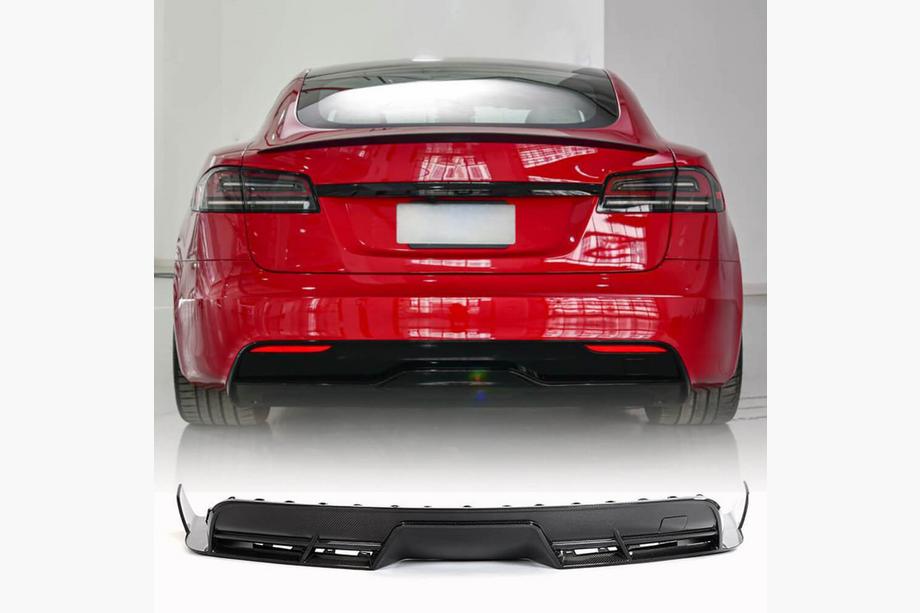 Tesla Model S 2012– гг. Диффузор заднего бампера (2021+, Карбон) Image
