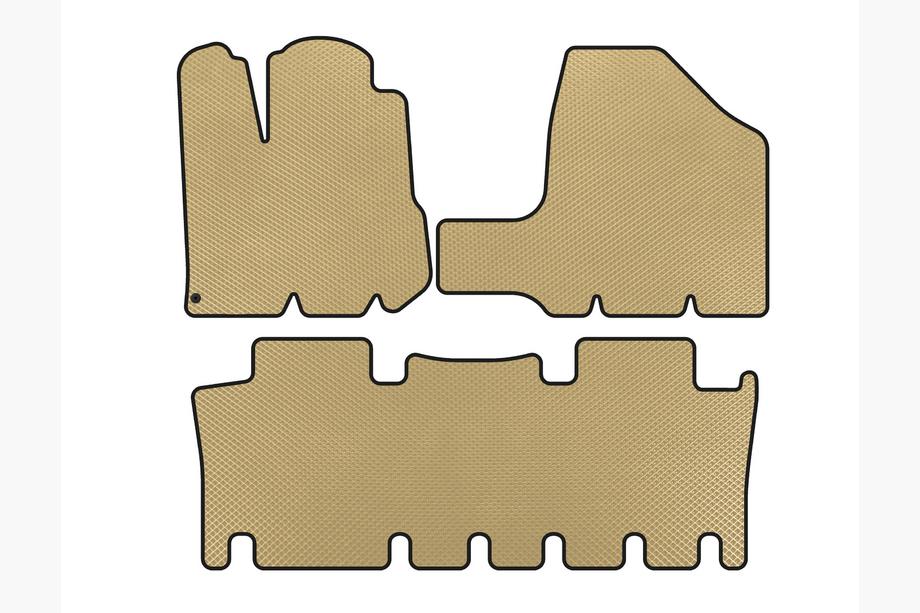 Toyota Sienna 2003-2009 гг. Коврики EVA (2 ряда, Бежевые) Image