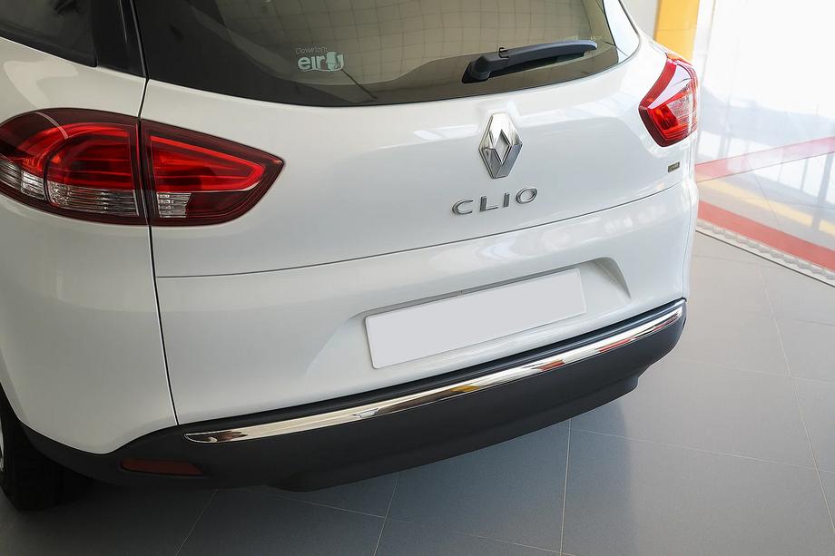 Renault Clio IV 2012-2019 гг. Накладка на бампер (SW, нержавейка) Image