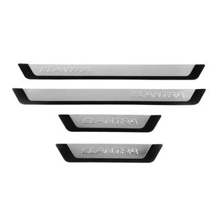 Накладки на Пороги (4 шт, Нержавейка) Hyundai Elantra (MD/UD) 2011-2015 гг. фото 2