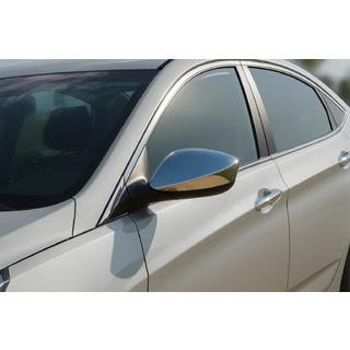 Накладки на зеркала без повторителя (2 шт., нержавейка) Hyundai Elantra (MD/UD) 2011-2015 гг. фото 1