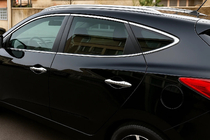 Hyundai IX-35 2010-2015 гг. Комплект хромированных накладок на окна (10 шт, нержавейка) фото 1