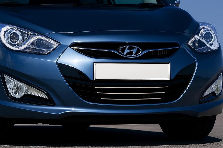 Hyundai I-40 2011-2019 гг. Накладки на решетку радиатора (3 шт, нержавейка) Image