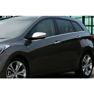 Накладки на зеркала с вырезом под поворотник (2 шт) Hyundai I-30 2012-2017 гг. фото 1