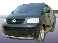 Volkswagen T5 Multivan 2003–2010 гг. Передняя одинарная защита (нержавейка) фото 2