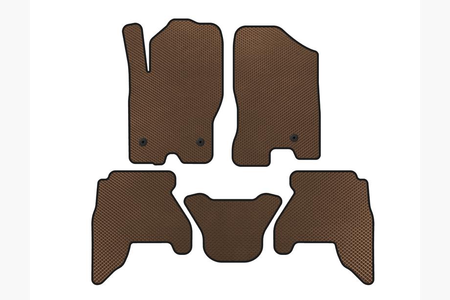 Nissan Pathfinder R51 2005-2014 гг. Коврики EVA в салон (2 ряда, коричневые, 2010-2014) Image