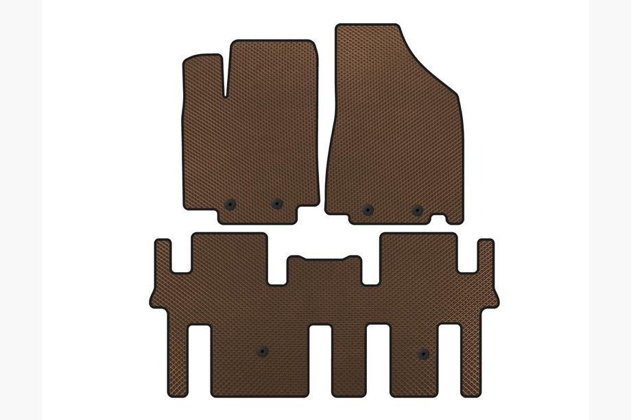 Nissan Pathfinder R52 2012-2021 гг. Коврики EVA (2 ряда, Коричневые) Image