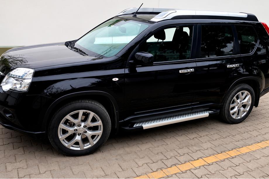 Nissan X-trail T31 2007-2014 гг. Боковые Подножки Allmond Grey (2 шт., Алюминий) Image