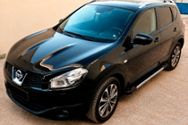 Nissan Qashqai 2007-2010 гг. Боковые пороги RedLine V1 (2 шт., алюминий) фото 1