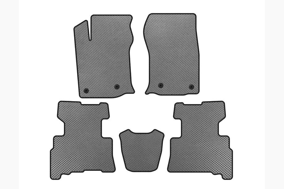 Toyota 4Runner 2009-2024 гг. Коврики EVA (2 ряда, 2014-2024, 7-местный, Серый) Image