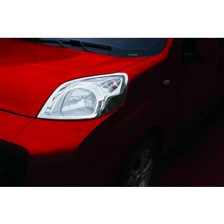 Накладки на Фары (2 шт., Нержавеющая Сталь) Peugeot Bipper 2008-2017 гг. фото 1