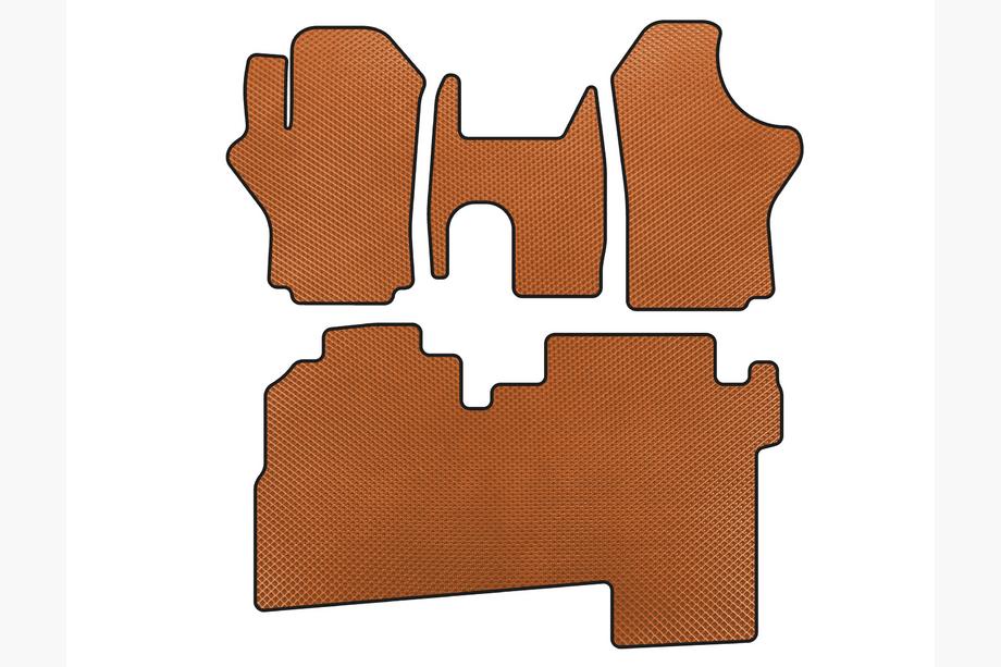 Hyundai H200, H1, Starex 1998-2007 гг. Коврики EVA (2004-2007, 2 ряда, 8-местный, Оранжевые) Image