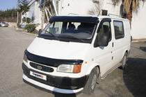 Ford Transit 1991-2000 гг. Козырек на лобовое стекло (черный глянец, 5мм) фото 8