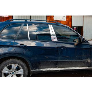 Накладки на дверные стойки из нержавеющей стали BMW X5 E70 2007-2013 гг. фото 1