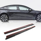 Tesla Model 3 2017- гг. Накладки на пороги V1 (2017-2023, Карбон) фото 1