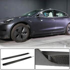 Tesla Model 3 2017- гг. Накладки на пороги V4 (2017-2023, Карбон) фото 1