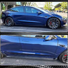 Tesla Model 3 2017- гг. Накладки на пороги V4 (2017-2023, Карбон) фото 4