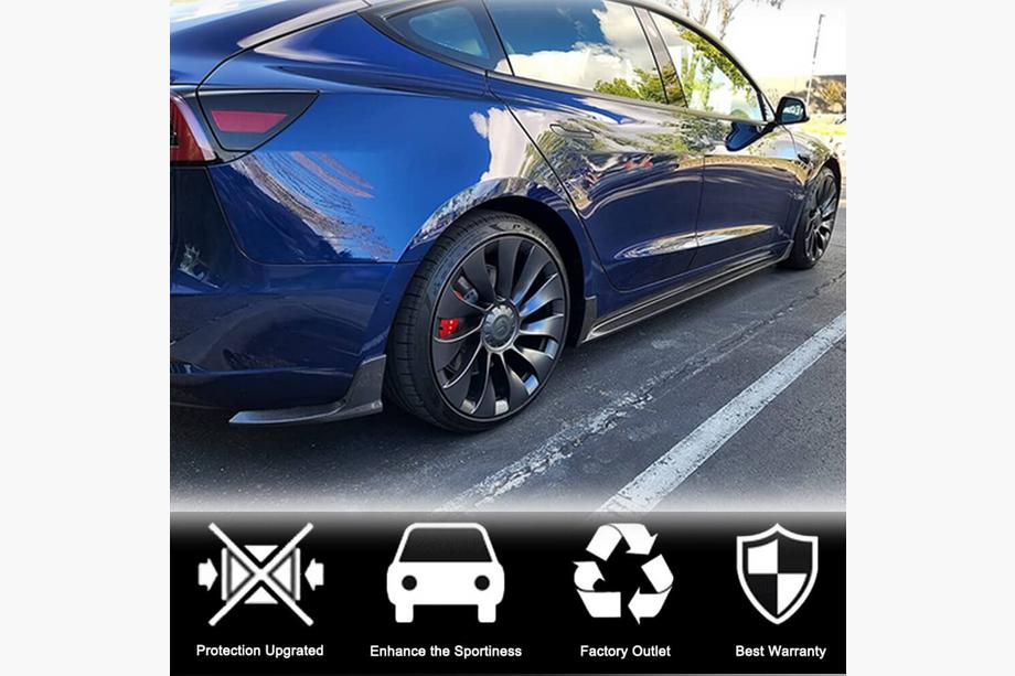 Tesla Model 3 2017- гг. Накладки на пороги V4 (2017-2023, Карбон) Фото 3