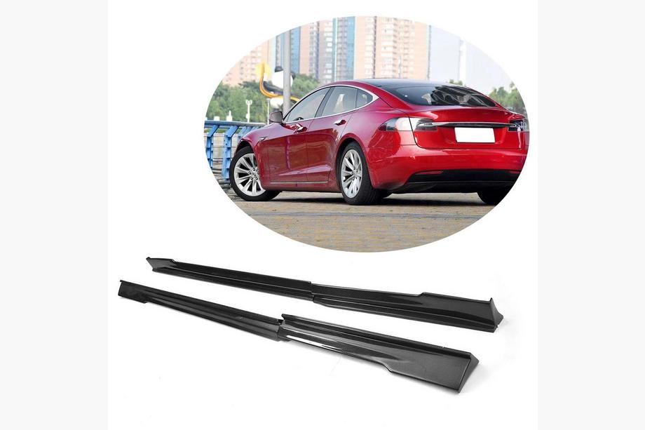 Tesla Model S 2012– гг. Накладки на Пороги V2 (2014-2021, Карбон) Image