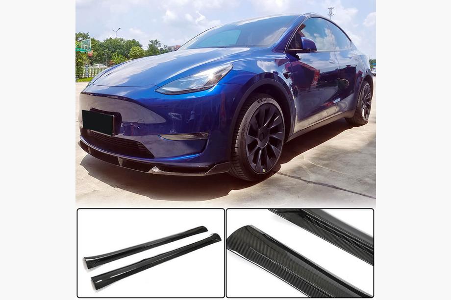 Tesla Model Y 2020- гг. Накладки на пороги Carbon V2 (2019+) Image