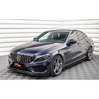 Передняя губа бампера DPT V2 (2014-2018, только для AMG-Line, черный глянец) фото 1