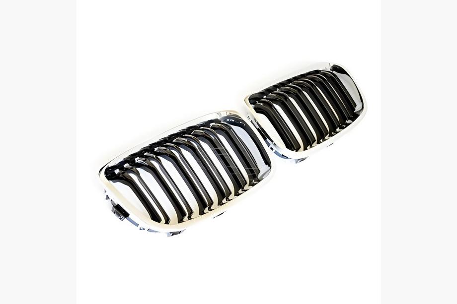 BMW 1 серия F20/F21 2011-2019 гг. Ноздри M-Look (2011-2014, Черный Глянец с Хромированной Окантовкой) Фото 2