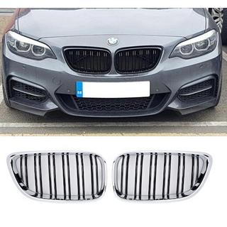 Ноздри M-Look (Черный Глянец с Хромированной Окантовкой) BMW 2 серия F22/F23 2014-2021 гг. фото 2