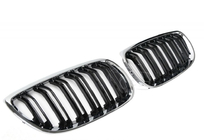 BMW 3 серия E92/E93 2006–2013 гг. Решетки M-Look (для 2005-2009, черный глянец с хромированной окантовкой) фото 2