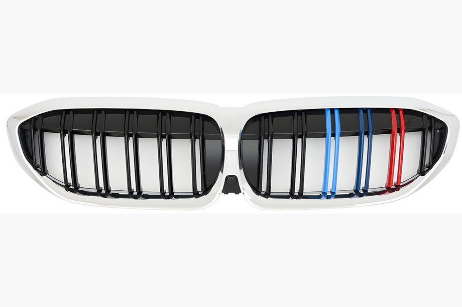 BMW 3 серия G20/G21 2018- гг. Ноздри M-Look V2 (2018-2022, M-Color с хромированной окантовкой) Фото 2