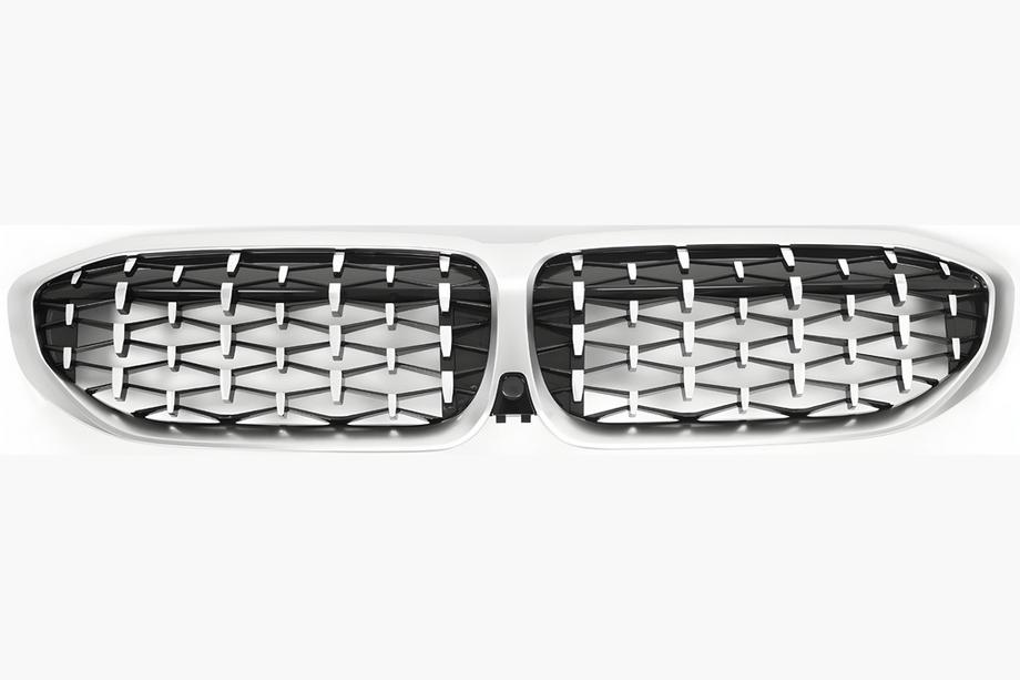BMW 3 серия G20/G21 2018- гг. Ноздри Diamond Silver (2018-2022, окантовка матовый хром) Фото 2