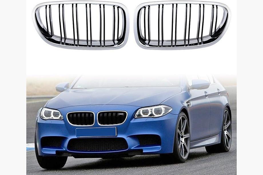 BMW 5 серия F10/F11 2010–2016 гг. Ноздри M-Look (Черный Глянец с Хромированной Окантовкой) Фото 2