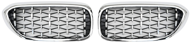 BMW 5 серия G30/G31 2017–2023 гг. Жабры Diamond Silver V1 (2017-2020, хромированная окантовка) фото 2