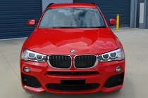 BMW X3 F25 2011-2018 гг. Решетки Ноздри M-Look (2014-2018, Черный Глянец с Хромированной Окантовкой) фото 1