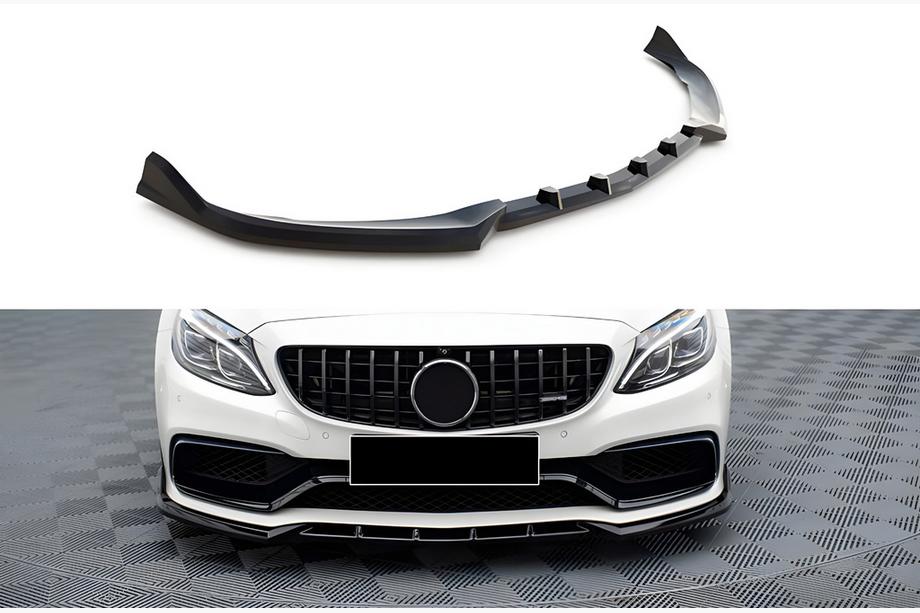 Mercedes C-class W205 2014-2021 гг. Передний лип DPT (2017-2020, Черный Глянец) Фото 1