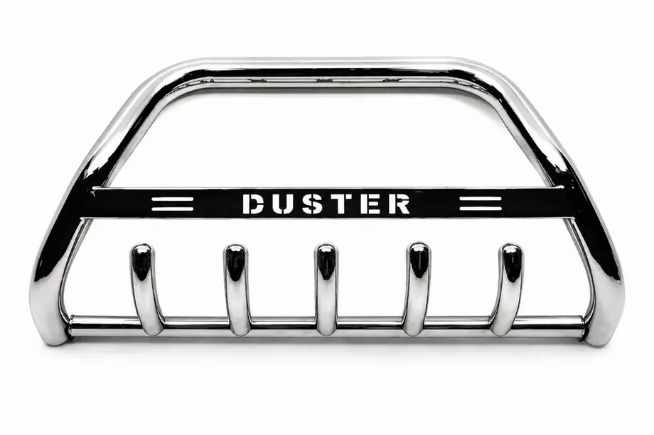 Dacia Duster 2008-2018 гг. Передняя защита с надписью WT004 (нержавейка) Фото 2