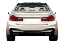 BMW 5 серия G30/G31 2017–2023 гг. Задний диффузор DPT (для M-Sport/M5 F90, чёрный глянец) фото 1