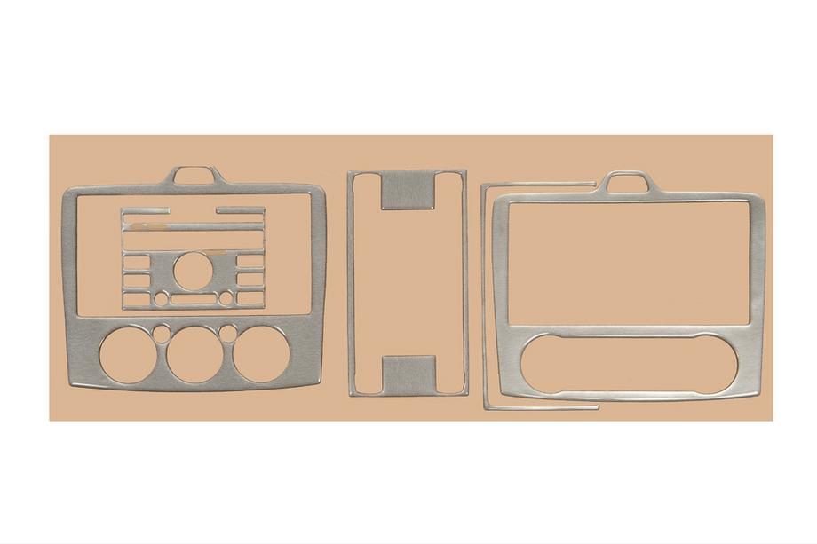 Ford Focus II 2005-2008 гг. Накладки на панель AC/Климат (Мини-набор, Алюминий) Image