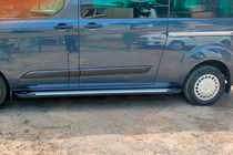 Ford Custom 2013-2022 гг. Боковые Подножки Allmond Grey (2 шт., Алюминий) фото 4