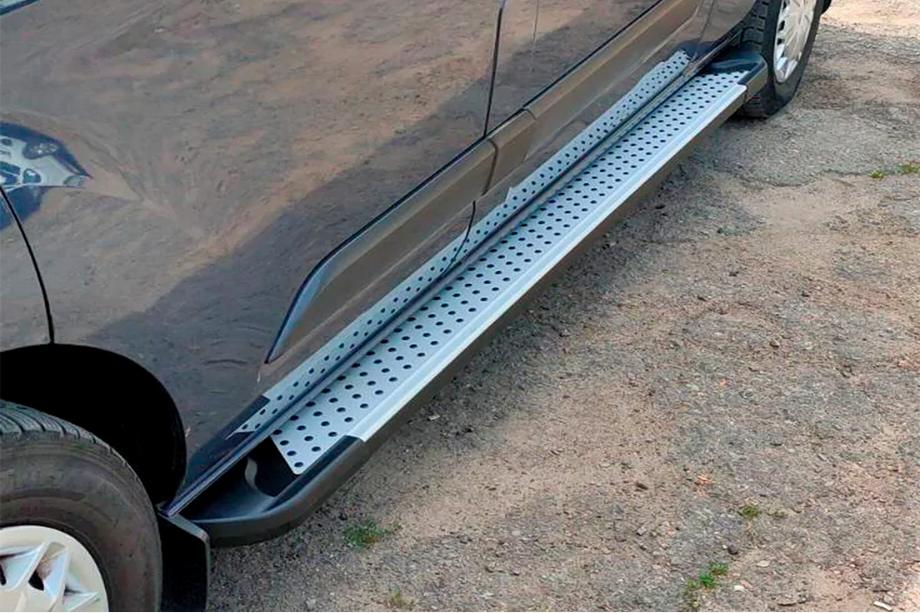 Ford Custom 2013-2022 гг. Боковые Подножки Allmond Grey (2 шт., Алюминий) Image