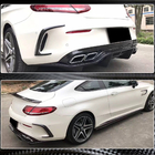 Mercedes C-class W205 2014-2021 гг. Диффузор заднего бампера V2 (для Купе/Кабриолет C63 AMG 2015-2019, Карбон) фото 3