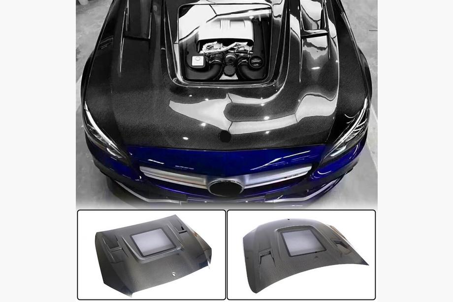 Mercedes C-сlass W205 2014-2021 гг. Капот V2 (Карбон) Image