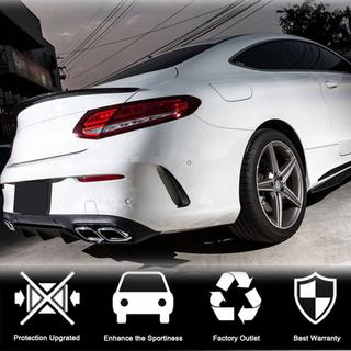 Накладки на Задний Бампер V1 (для Coupe/Cabriolet Base/AMG-Line/C43 AMG 2015-2019, Карбон) фото 3