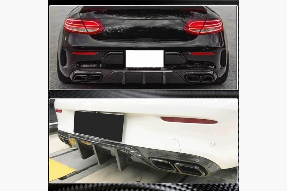 Mercedes C-class W205 2014-2021 гг. Диффузор заднего бампера V1 для Купе/Кабриолет C63 AMG 2015-2019 Карбон Фото 4