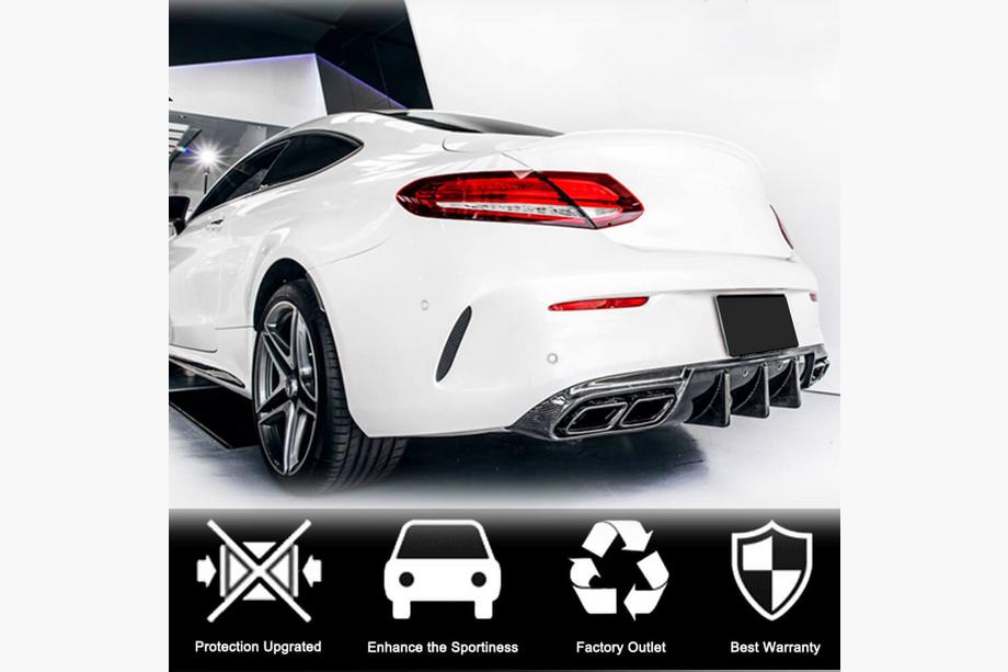 Mercedes C-class W205 2014-2021 гг. Диффузор заднего бампера V1 для Купе/Кабриолет C63 AMG 2015-2019 Карбон Фото 6