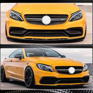 Передний лип-спойлер V1 на бампер (Купе/Кабриолет C63 AMG 2015-2019, Карбон) фото 3