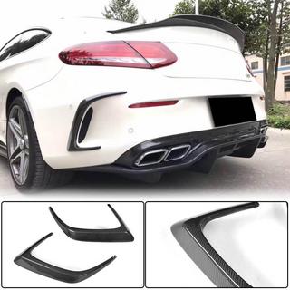 Накладки на задний бампер (для Coupe/Cabriolet C63 AMG 2015-2019, Карбон) фото 1