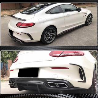Накладки на задний бампер (для Coupe/Cabriolet C63 AMG 2015-2019, Карбон) фото 3