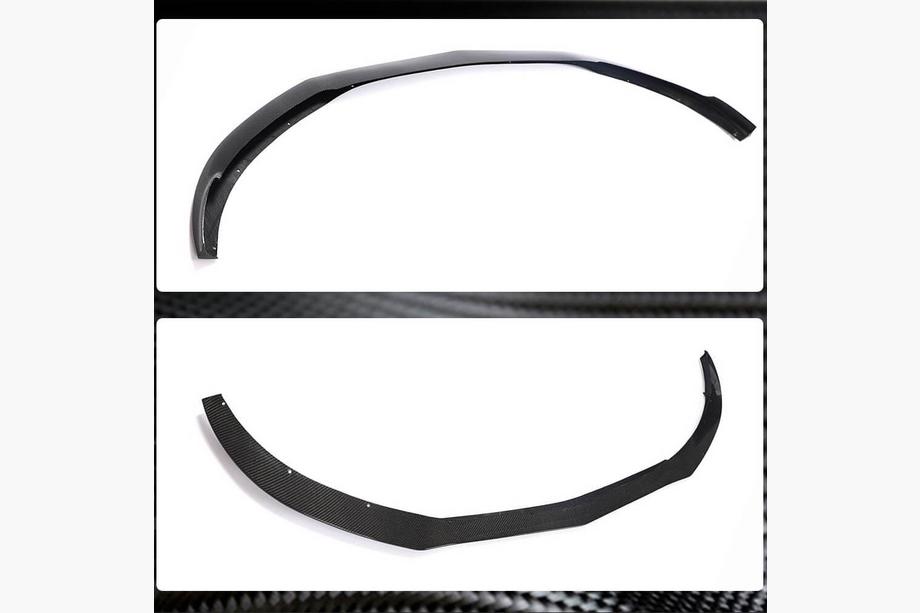 Mercedes C-class W205 2014-2021 гг. Передний лип-спойлер V3 на бампер (Купе/Кабриолет C63 AMG 2015-2019, Карбон) Фото 3