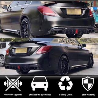 Диффузор заднего бампера с насадками выхлопа (для SD C43 AMG 2015-2021, Карбон) фото 2
