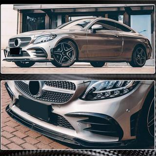 Передний бампер Лип V1 для C43 AMG 2019-2021 Карбон фото 4